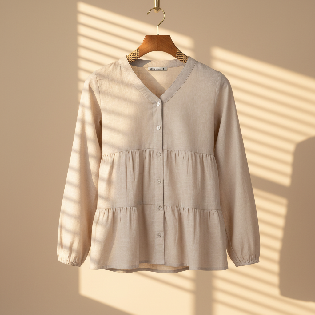 Women Long Sleeve Cotton Flex Blouse