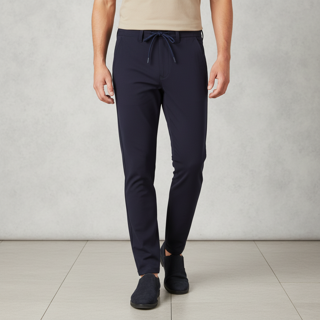 Men Woven Trouser With Elastic
