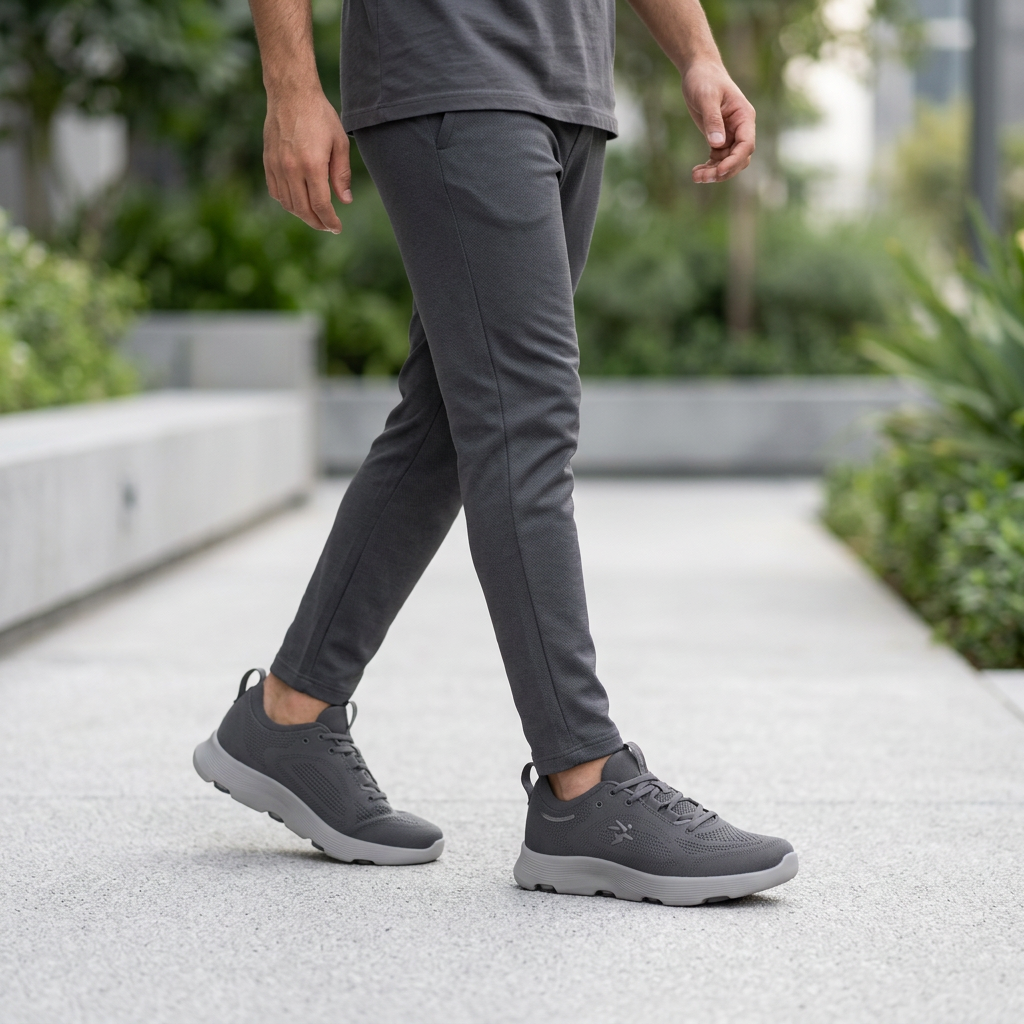 Men Knit Lace-Up Sports Shoes