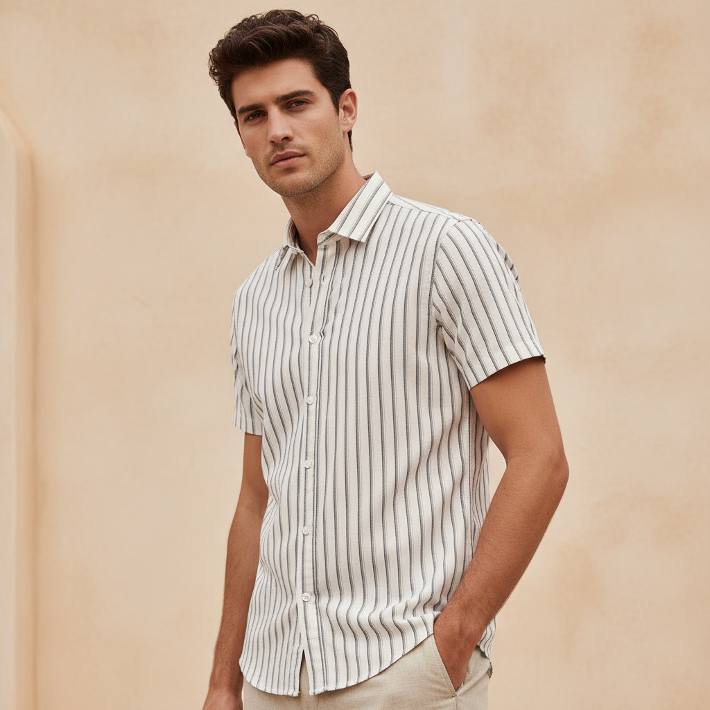 Men Woven Short Sleeve Shirt