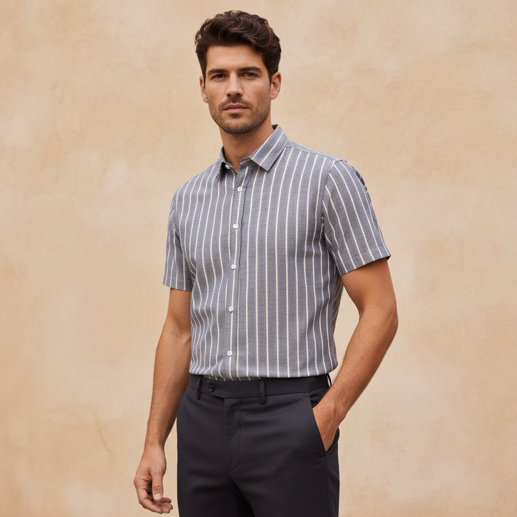Men Woven Short Sleeve Shirt