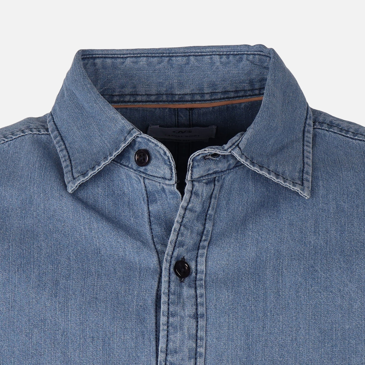 Men Plain Denim Long Sleeve Shirt