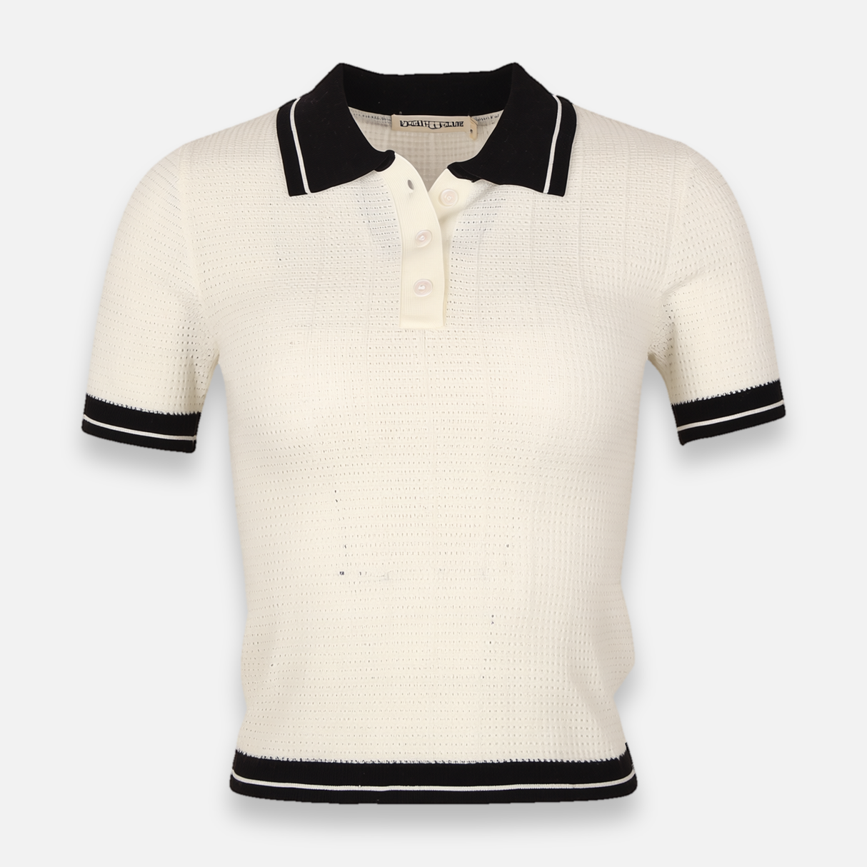 Women Knitted Polo T-Shirt Short Sleeve