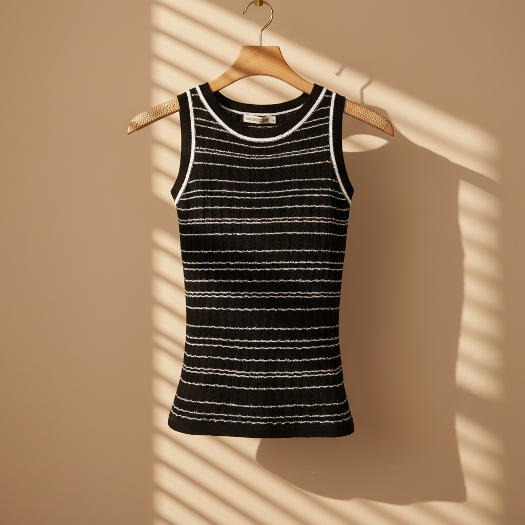 Women Sleeveless Crochet Knit Top