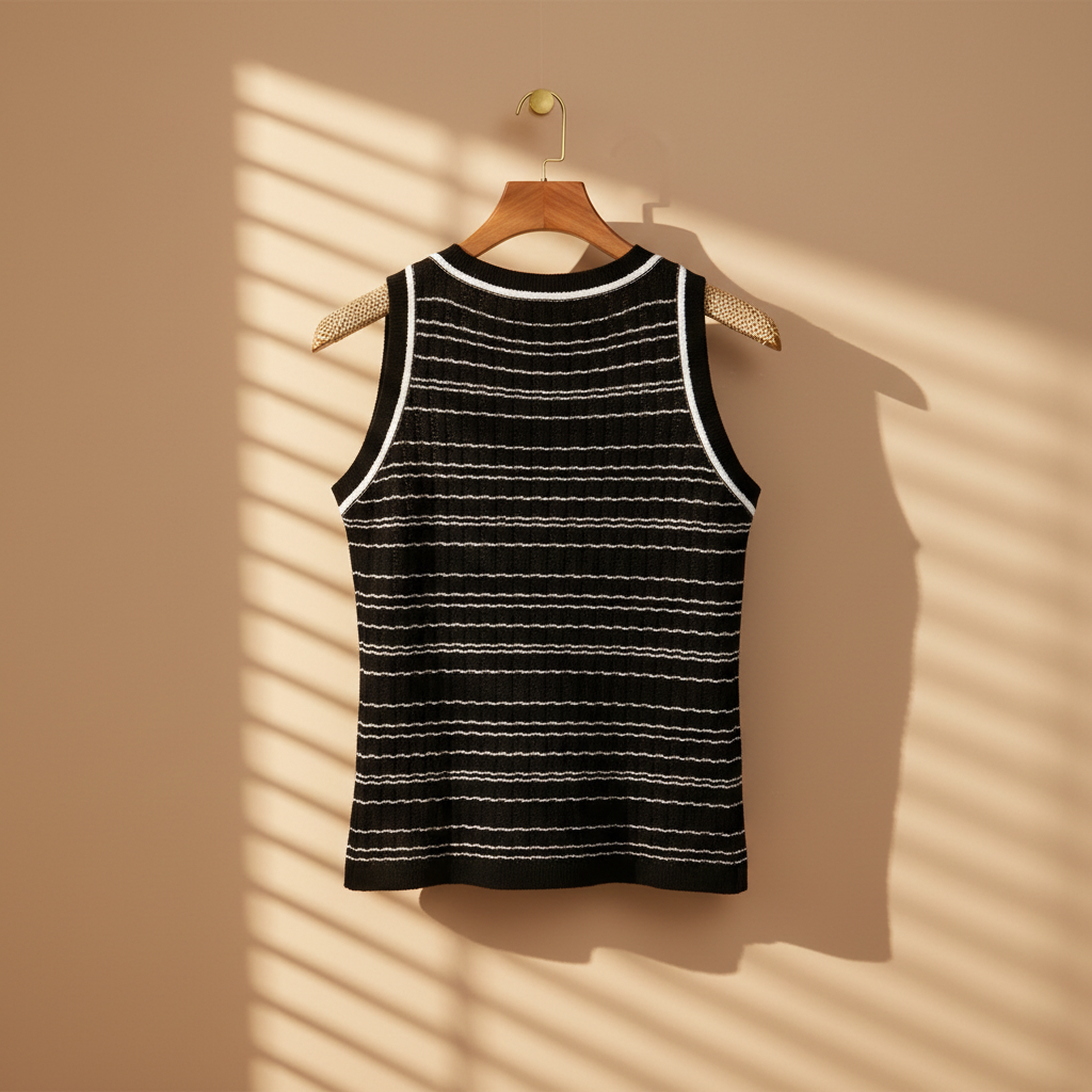 Women Sleeveless Crochet Knit Top