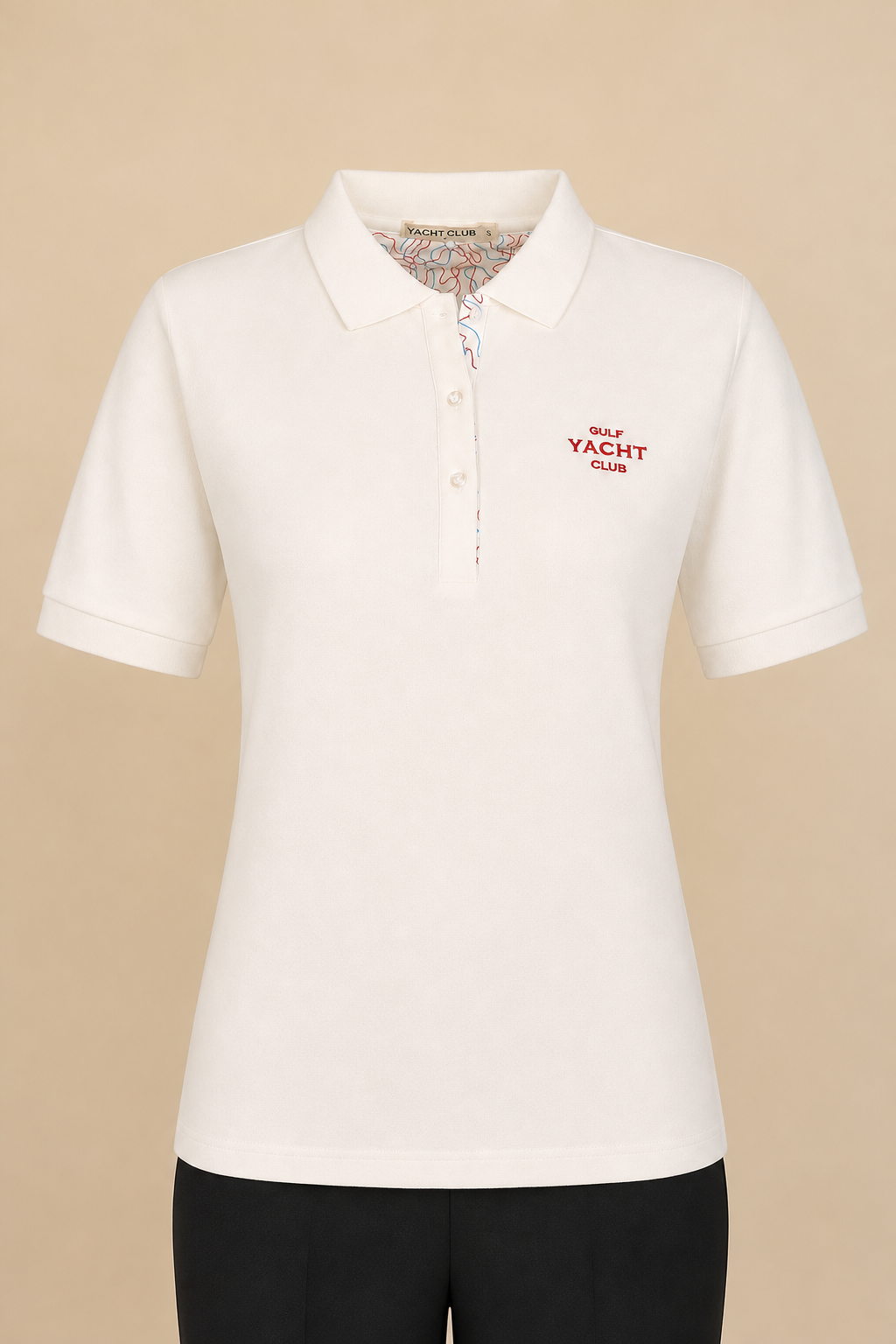 MNBFS72A WOMEN'S A BASIC PQ POLO / MNBFS72A WOMEN'S A BASIC - WHITE - on model