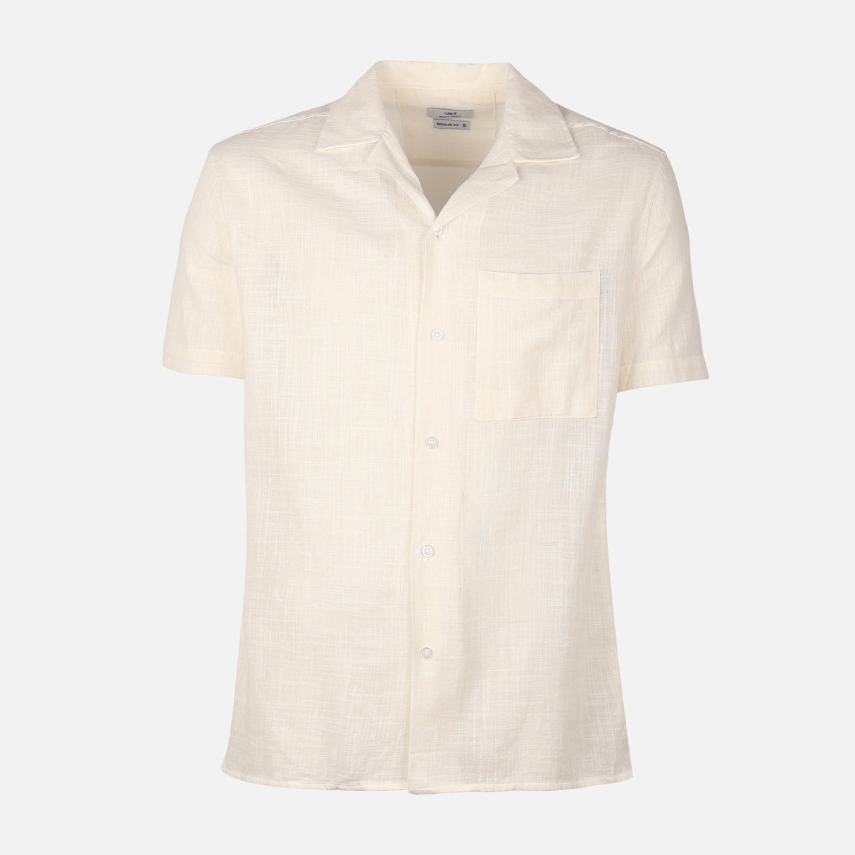 Men Woven Plain Short Sleeve Shirt
