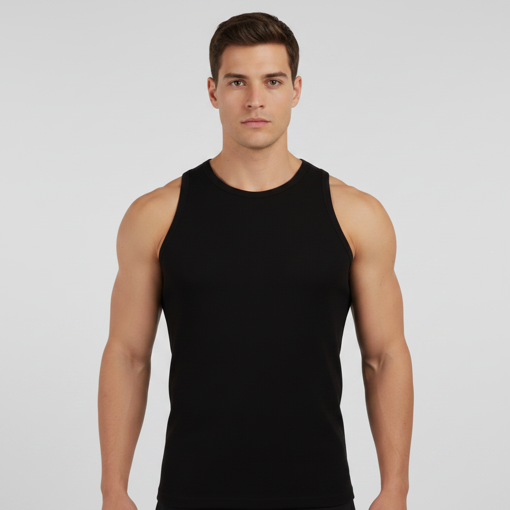 Men Basic Ribbed Tank Top