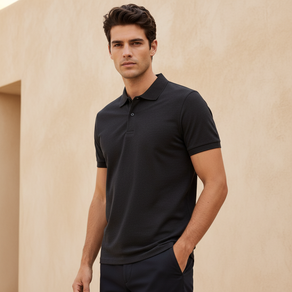 Men Basic Short Sleeve Jersey Polo T-Shirt