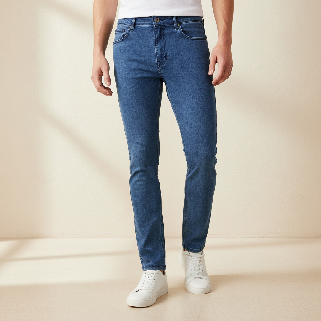 Men Basic Denim Pants Jeans