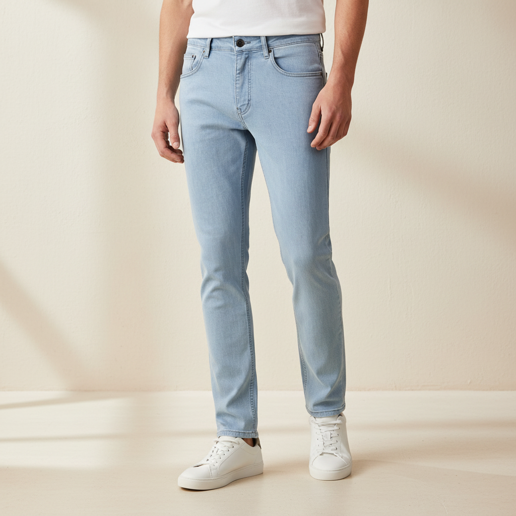 Men Basic Denim Pants Jeans