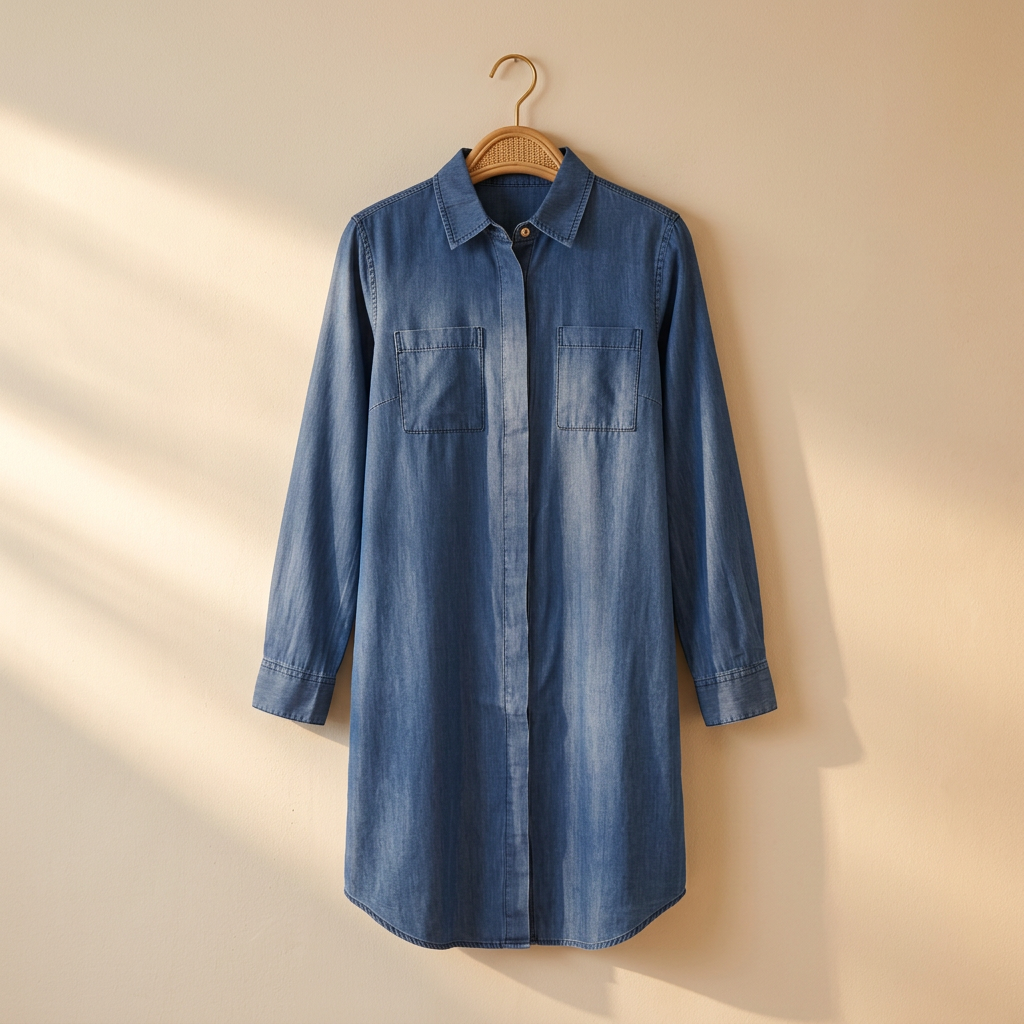 Women Denim Long Shirt