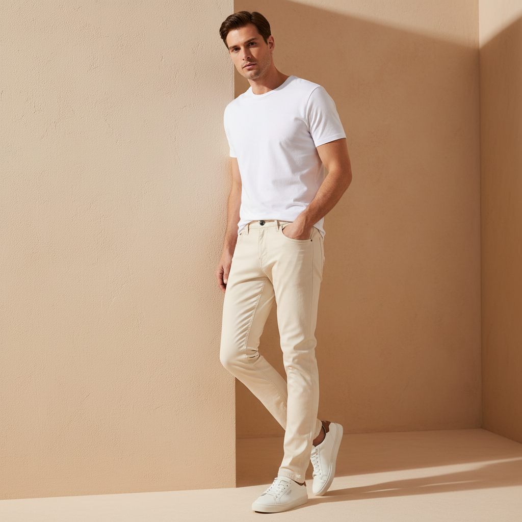 Men Gabardine Pant Jeans
