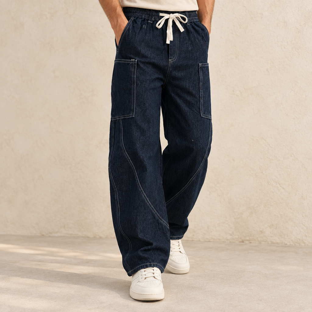 Men Denim Cargo Jogger Jeans