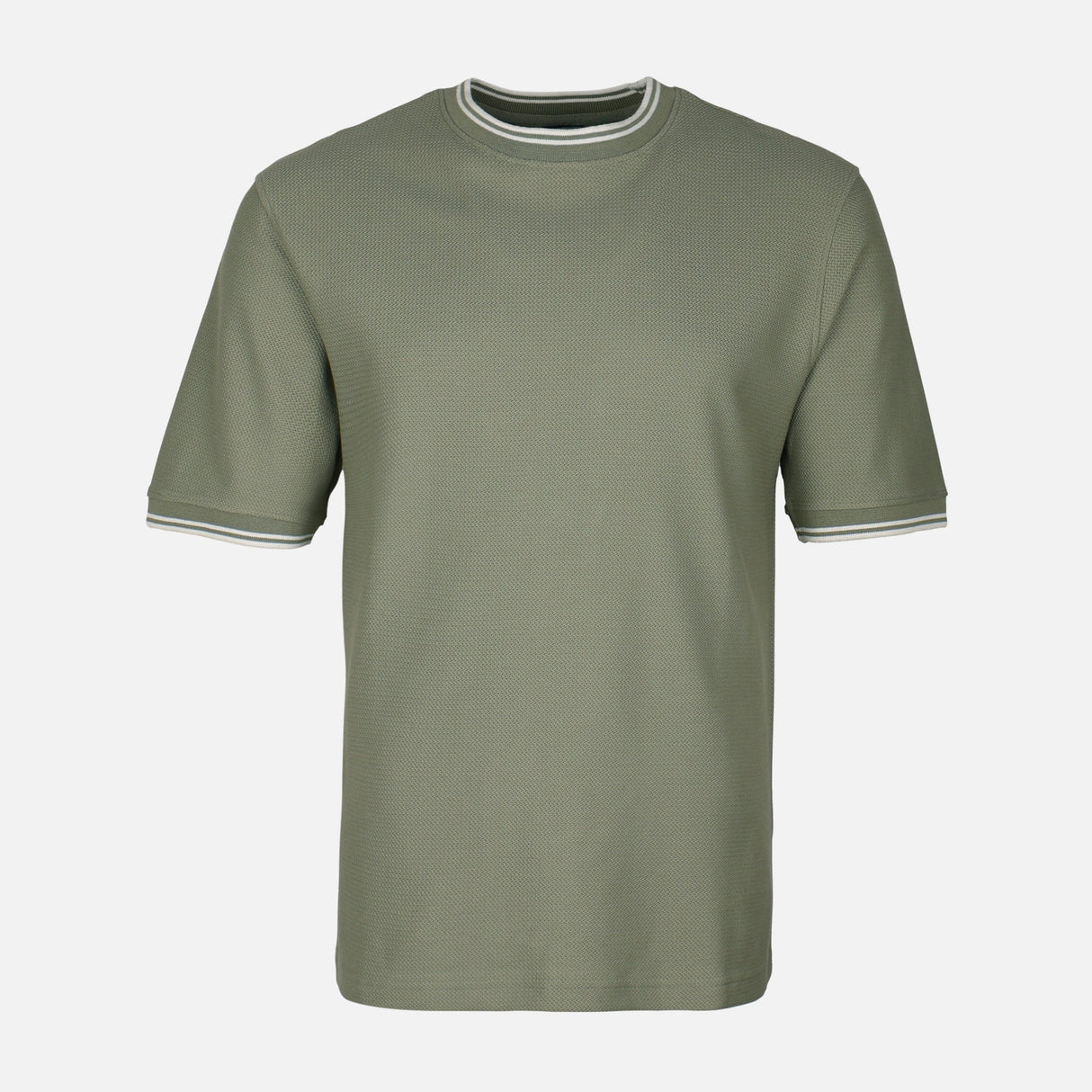 Men Over Size Jacquard T-Shirt R-Neck Short Sleeve