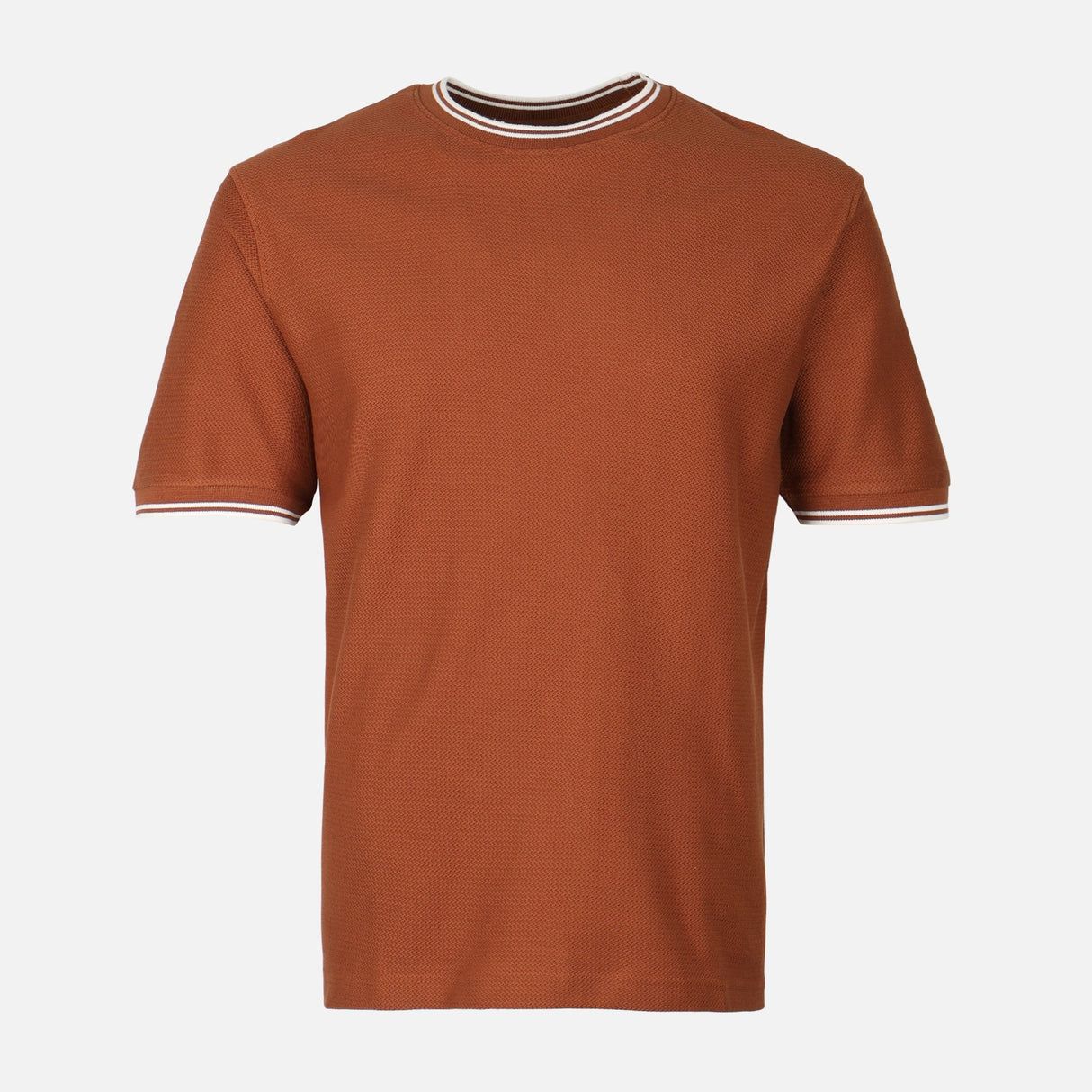 Men Over Size Jacquard T-Shirt R-Neck Short Sleeve