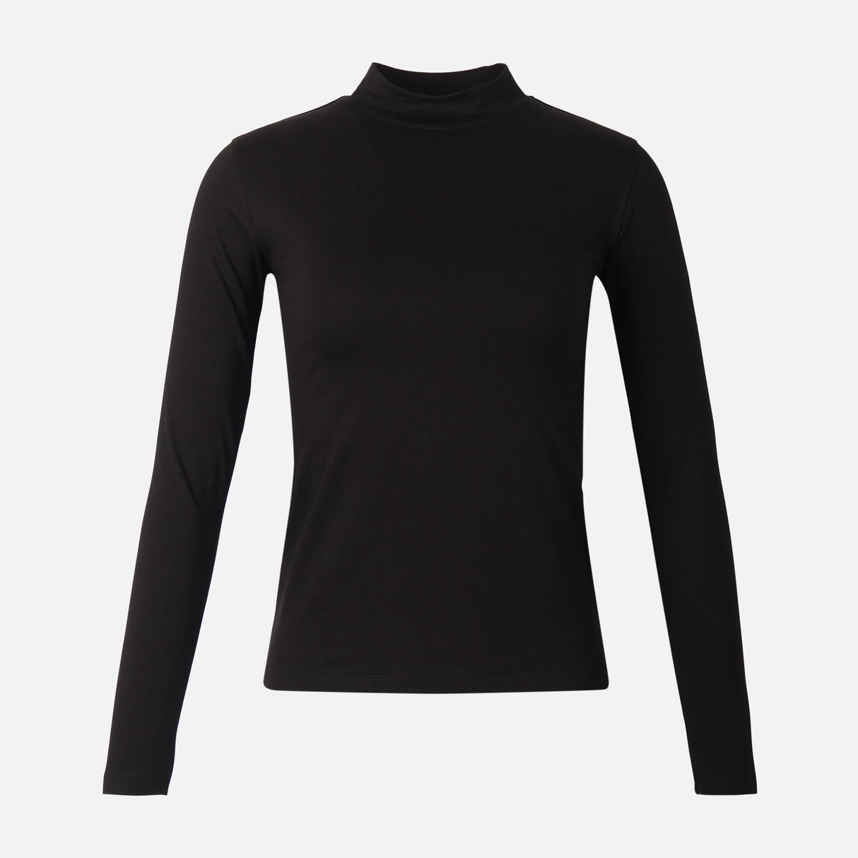 WOMEN BASIC COTTON HIGHNECK LONG SLEEVE TEE