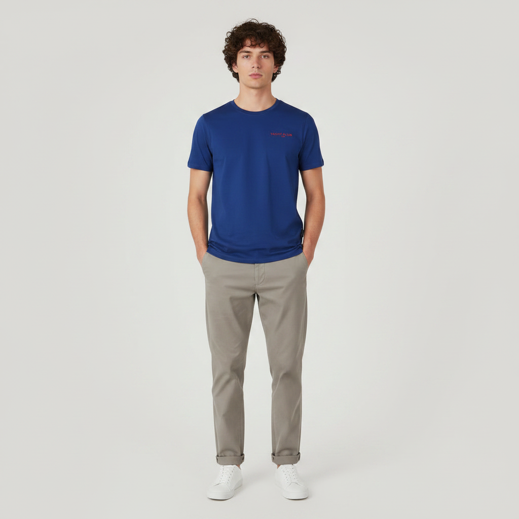 Men Basic Graphic T-Shirt Round Neck Short Sleeve