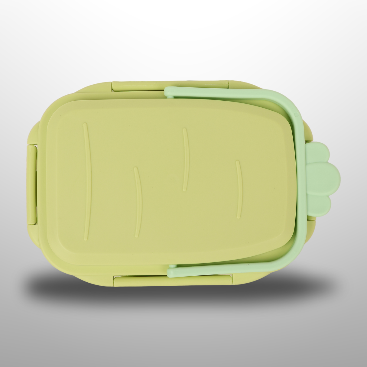 Double Layer Lunch Box with Spoon and Clip Lock Lid