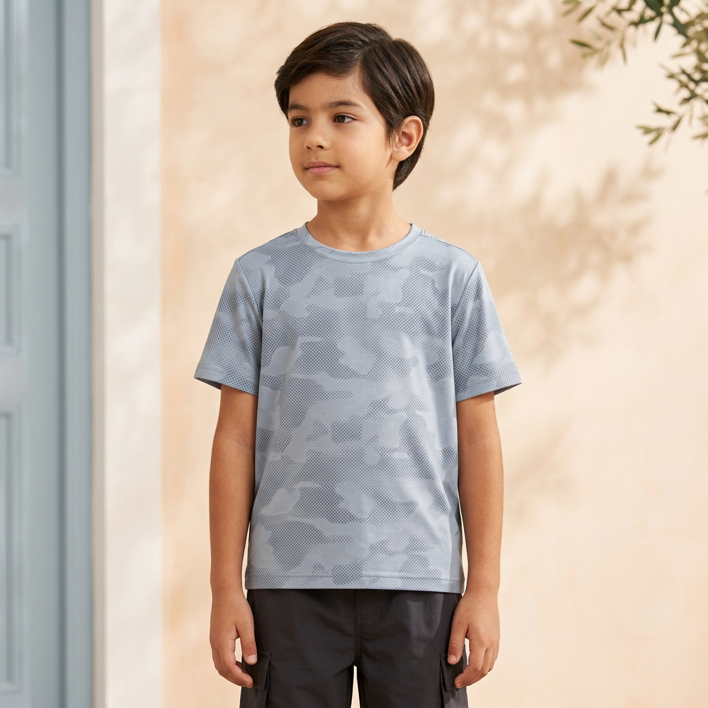 Boys Sports T-Shirt Round Neck Short Sleeve