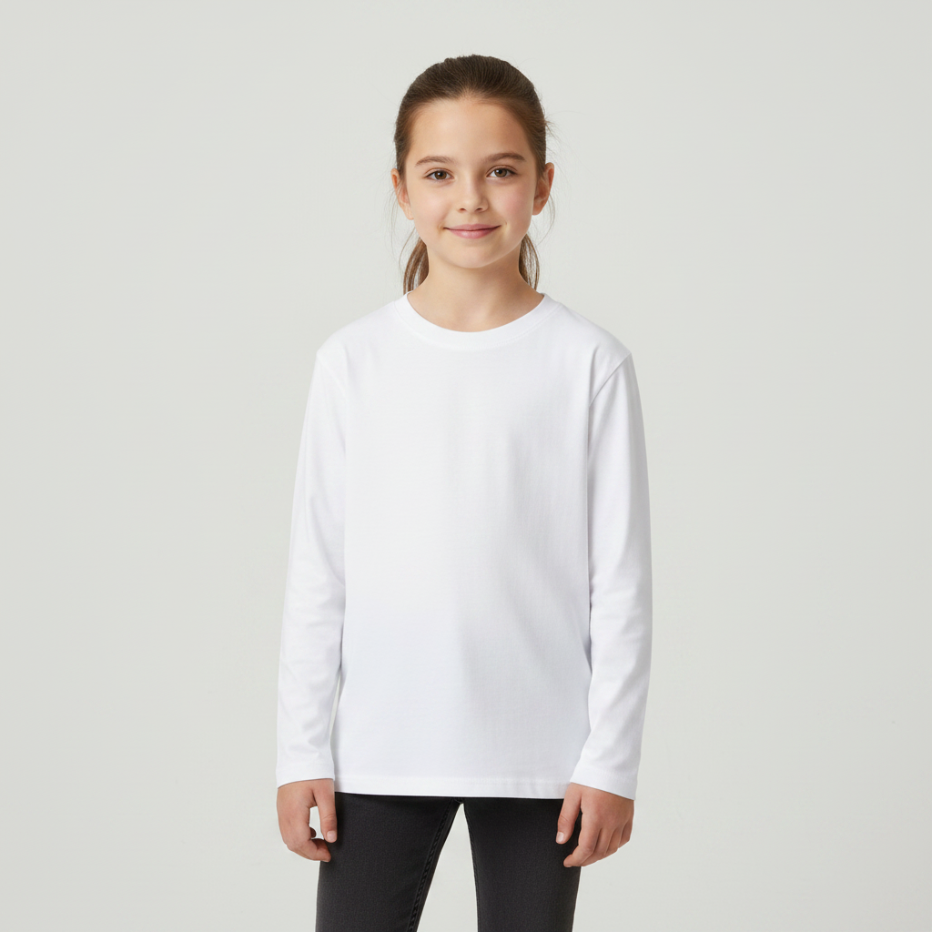 Girls T-Shirt Round Neck Long Sleeve