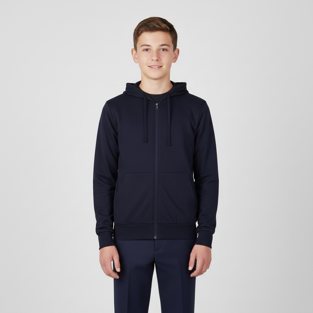 School Cardigan With Hoodie