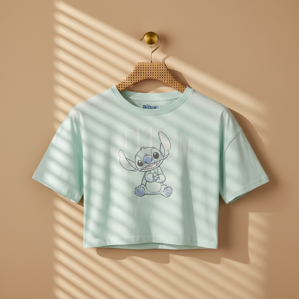 Women Regular Fit T-Shirt With Stitch Print