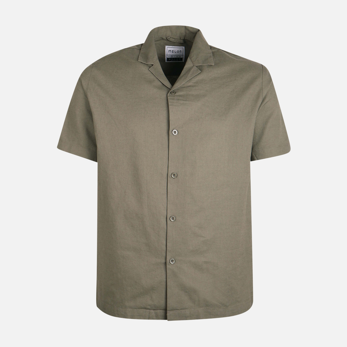 Men Linen Resort Collar Short Sleeve Shirt