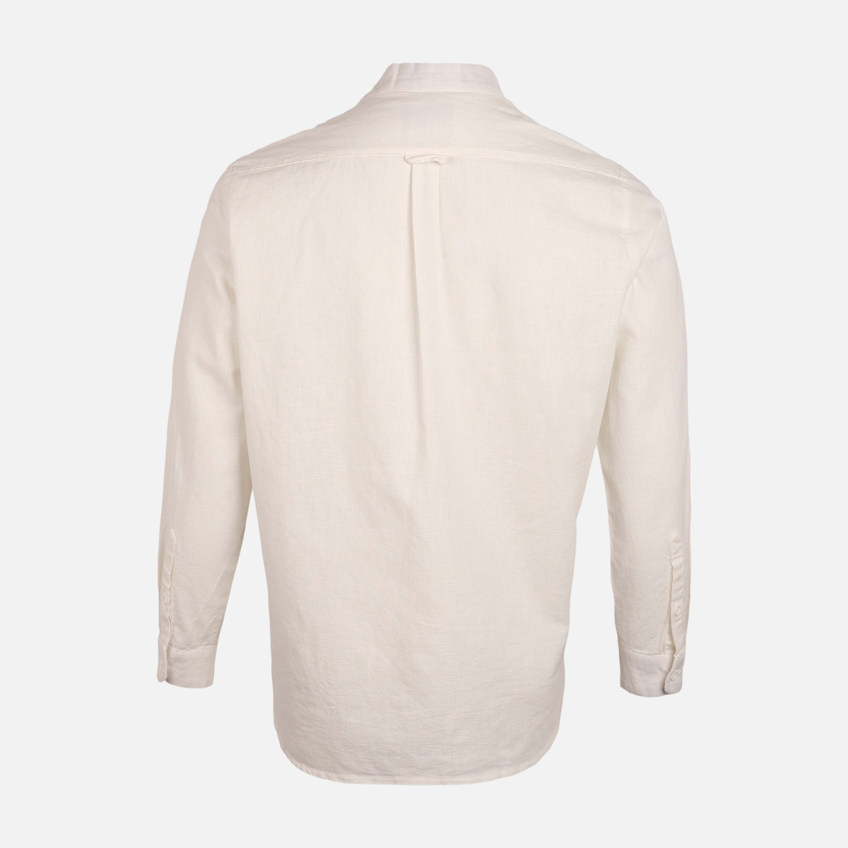 Men Linen Mandarin Collar Long Sleeve Shirt