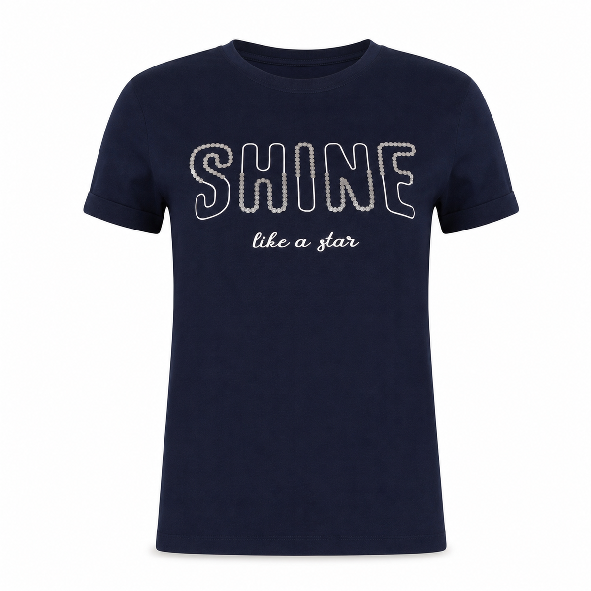 Women Rolled Sleeve Graphic T-Shirt