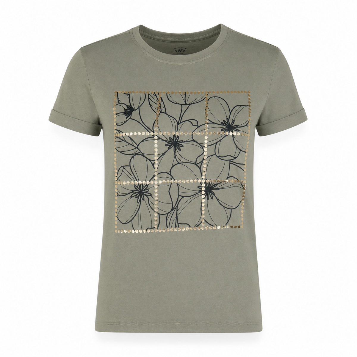 Women Graphic T-Shirt Rolled Short Sleeve