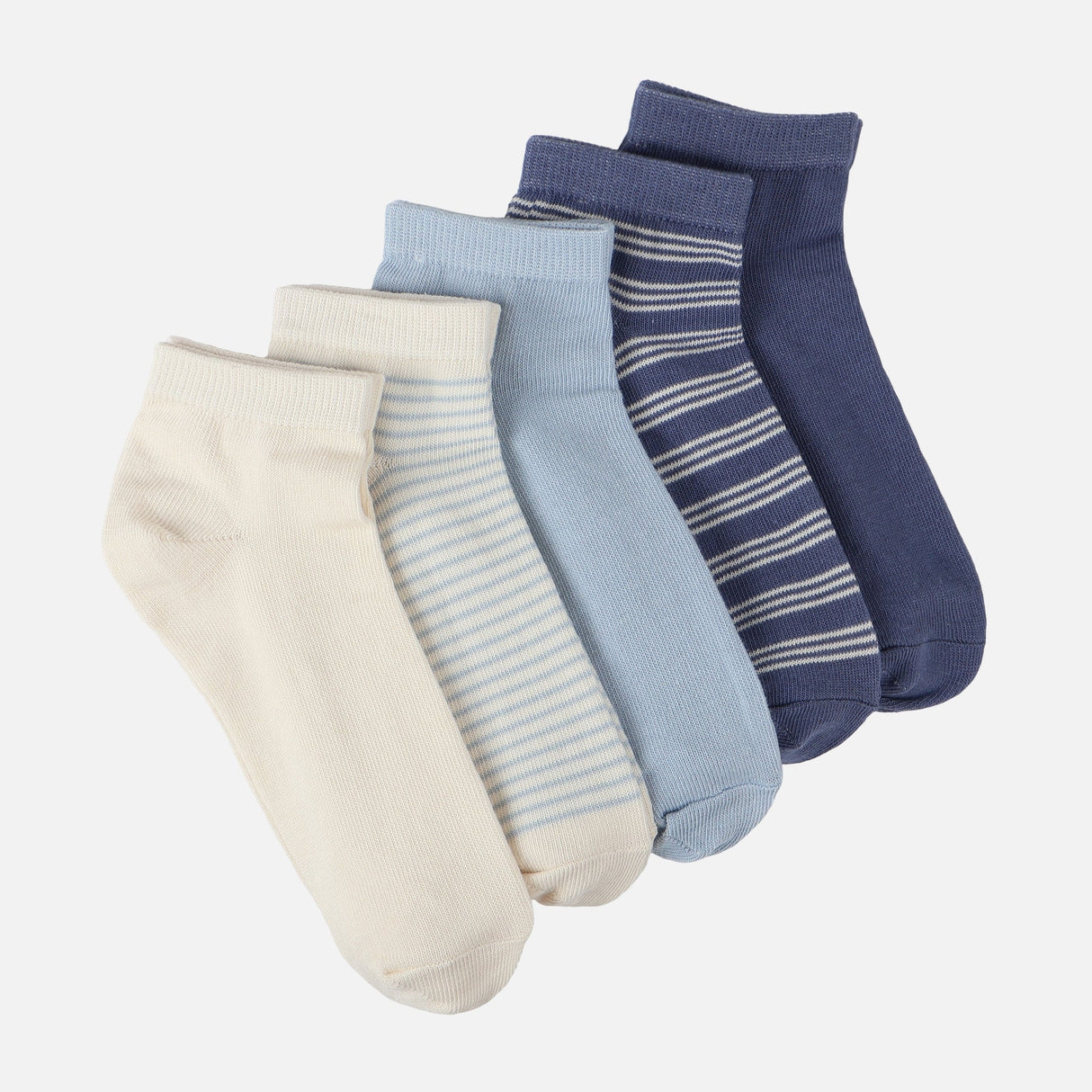 Boys Non-Terry Ankle Socks 5 Pairs