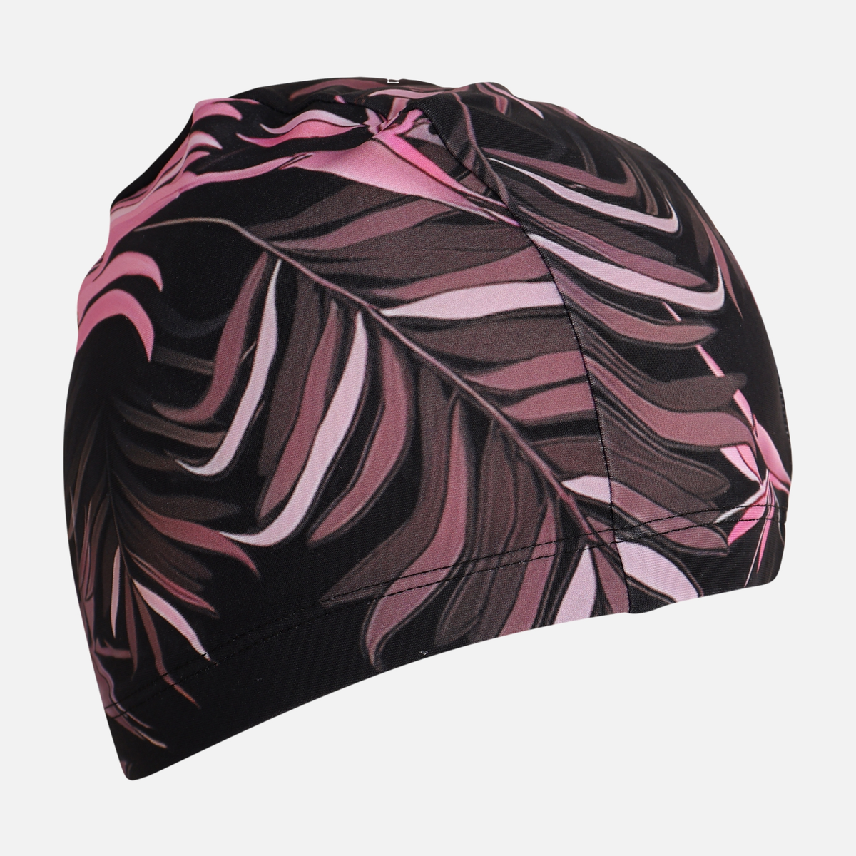 Adult Leaf Print Fabric Swimming Cap