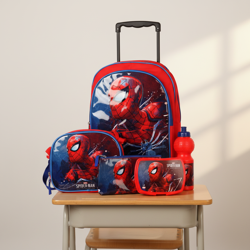 5 In 1 School Trolley Bag Sets 18 Inches For Boys