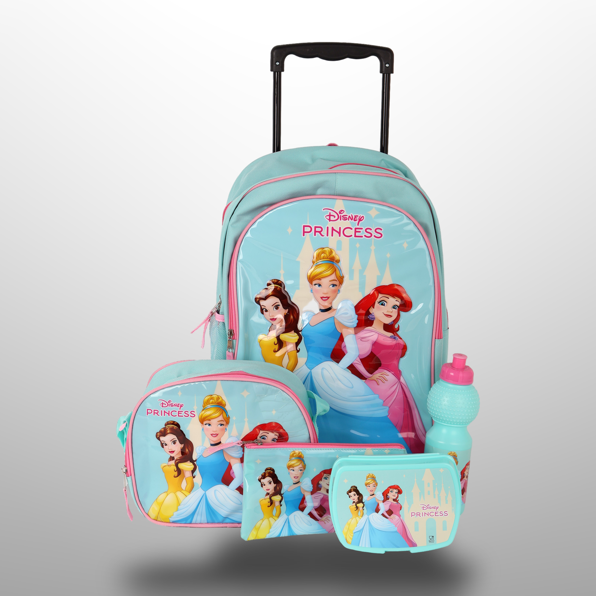 5 In 1 School Trolley Bag Set 18 Inches For Girls