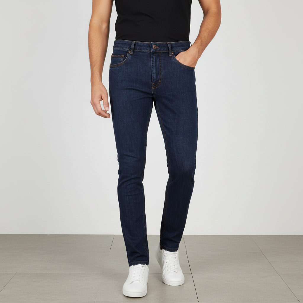 Men Denim Pants Jeans Slim Straight Fit