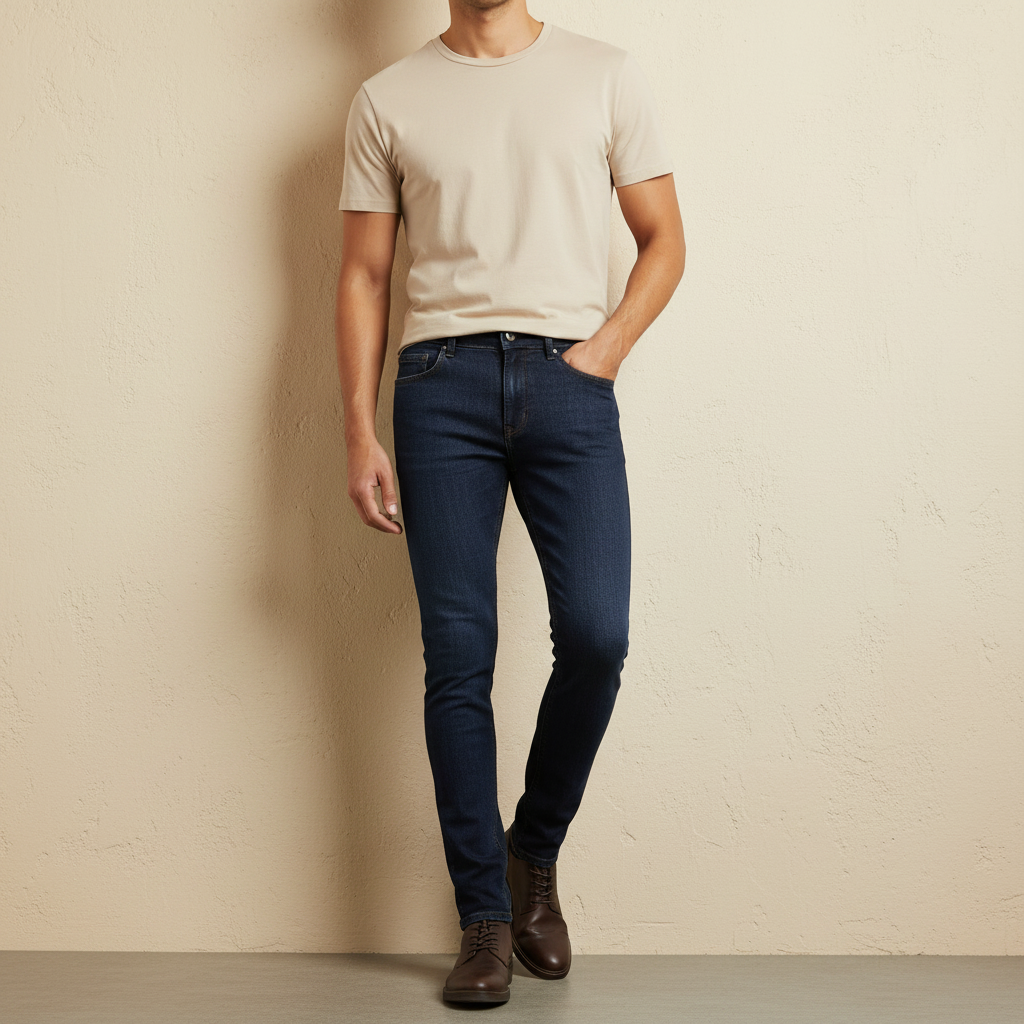 Men Denim Pants Jeans Carrot Fit