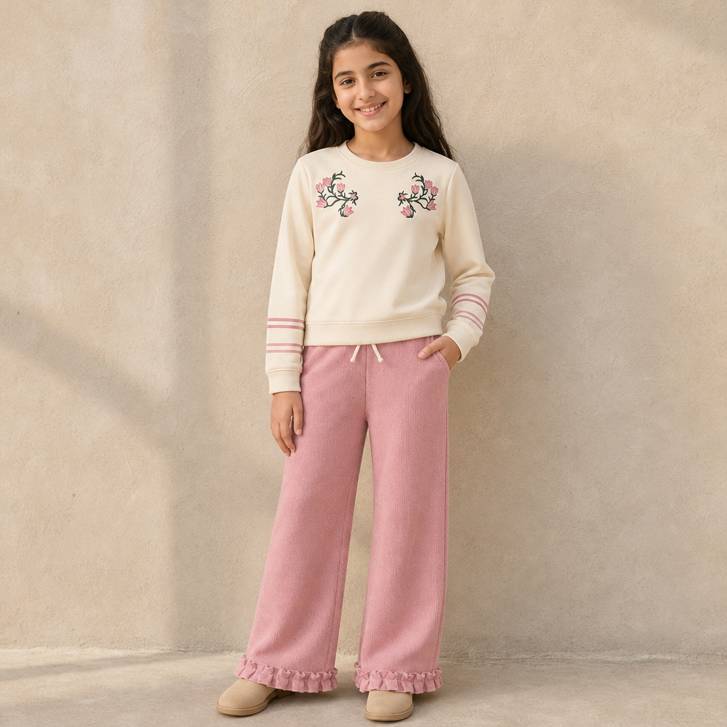 03-17041-JG GIRLS FASHION SET PANT 2 / 03-17041-JG GIRLS FAS - VANL-MRUFL - on model