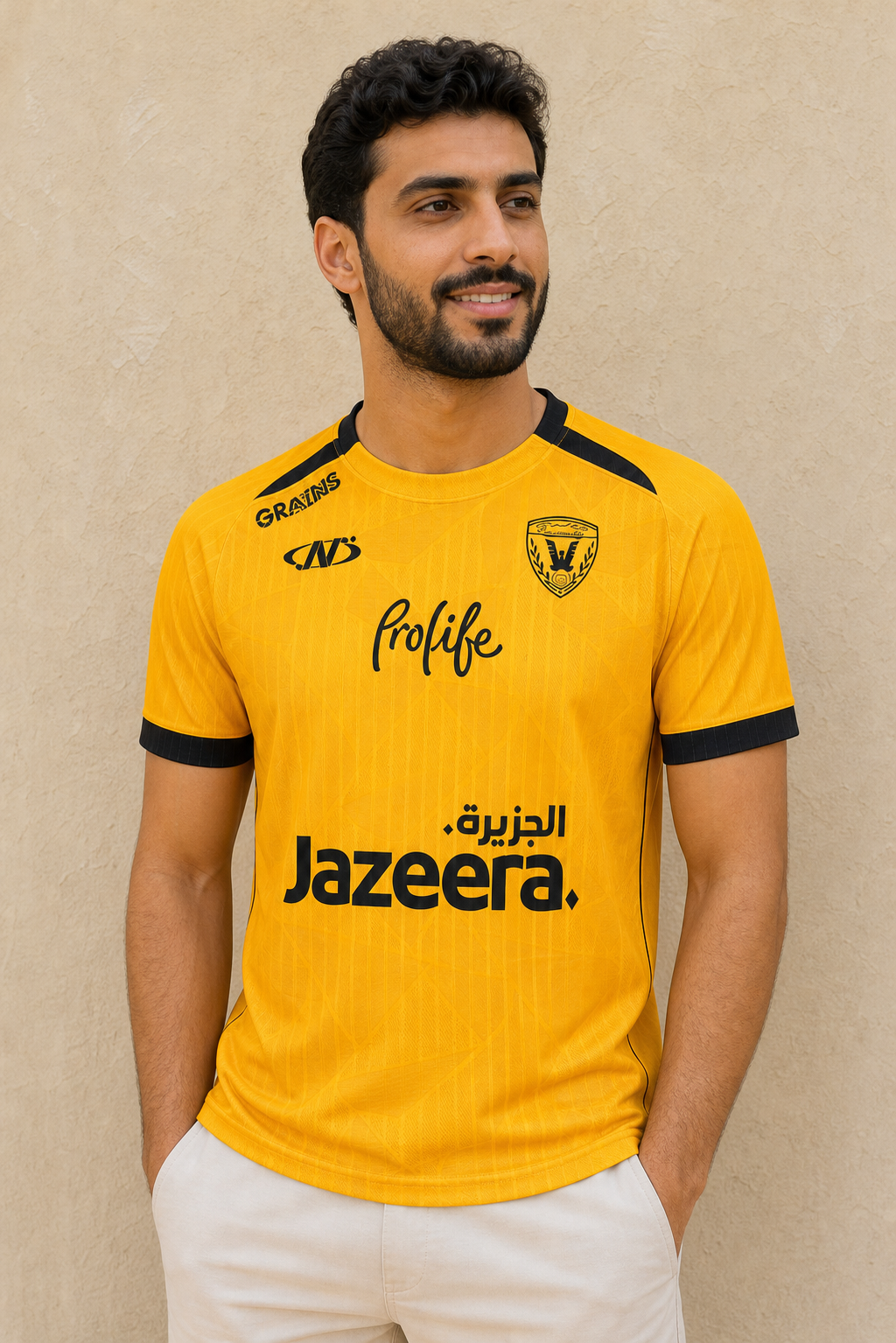 Mens Qadsia T-Shirt Short Sleeve - ORANGE - on model