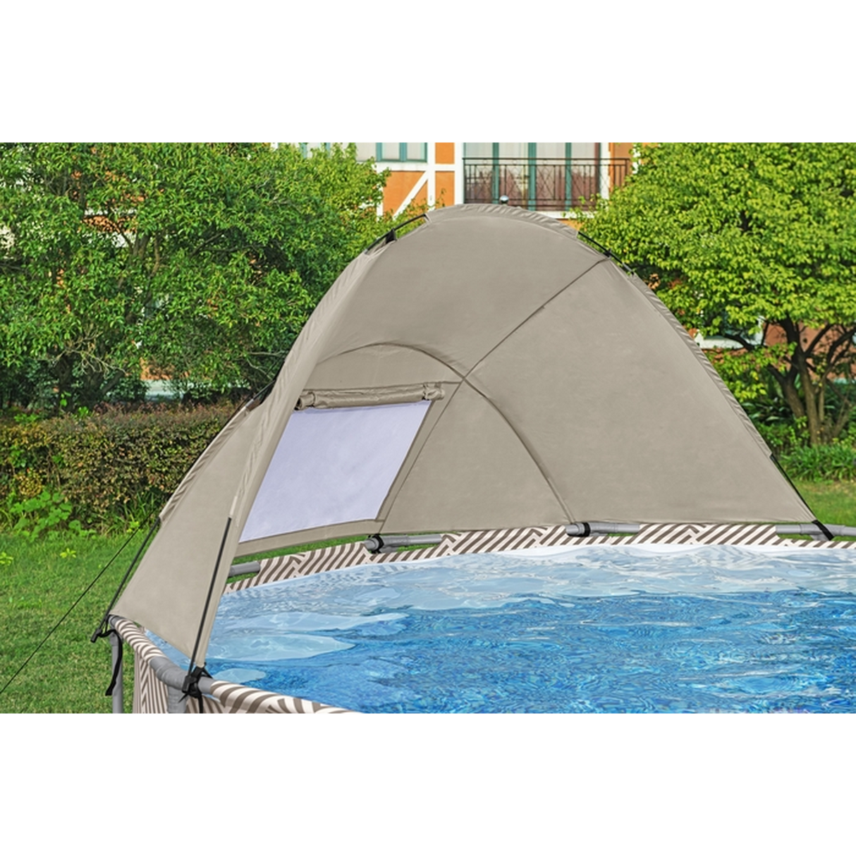 حمام سباحة بإطار دائري مع مظلة 3.96 م × 1.07 م