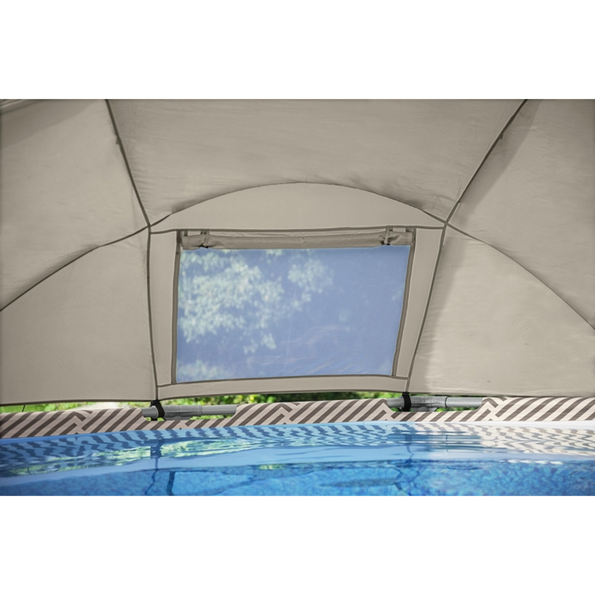 حمام سباحة بإطار دائري مع مظلة 3.96 م × 1.07 م