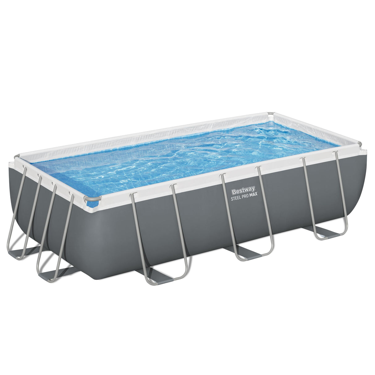 Rectangular Pool Set Steel Pro Max - Above Ground Metal Frame Swimming Pool