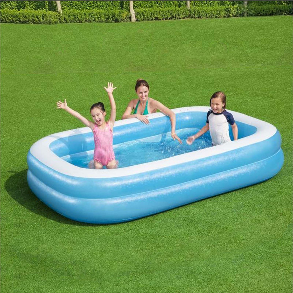 BLUE RCTNGLR INFLATABLE POOL (2.62X1.75M)