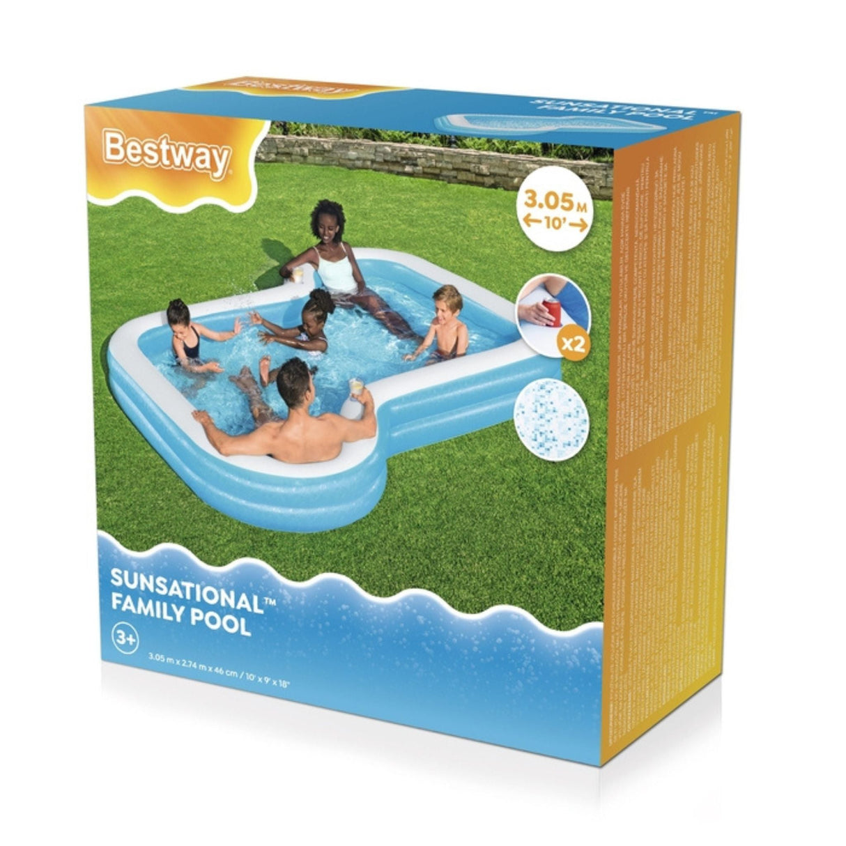 BESTWAY SUNSATIONAL FAMILY INFLATABLE POOL (1.19M)