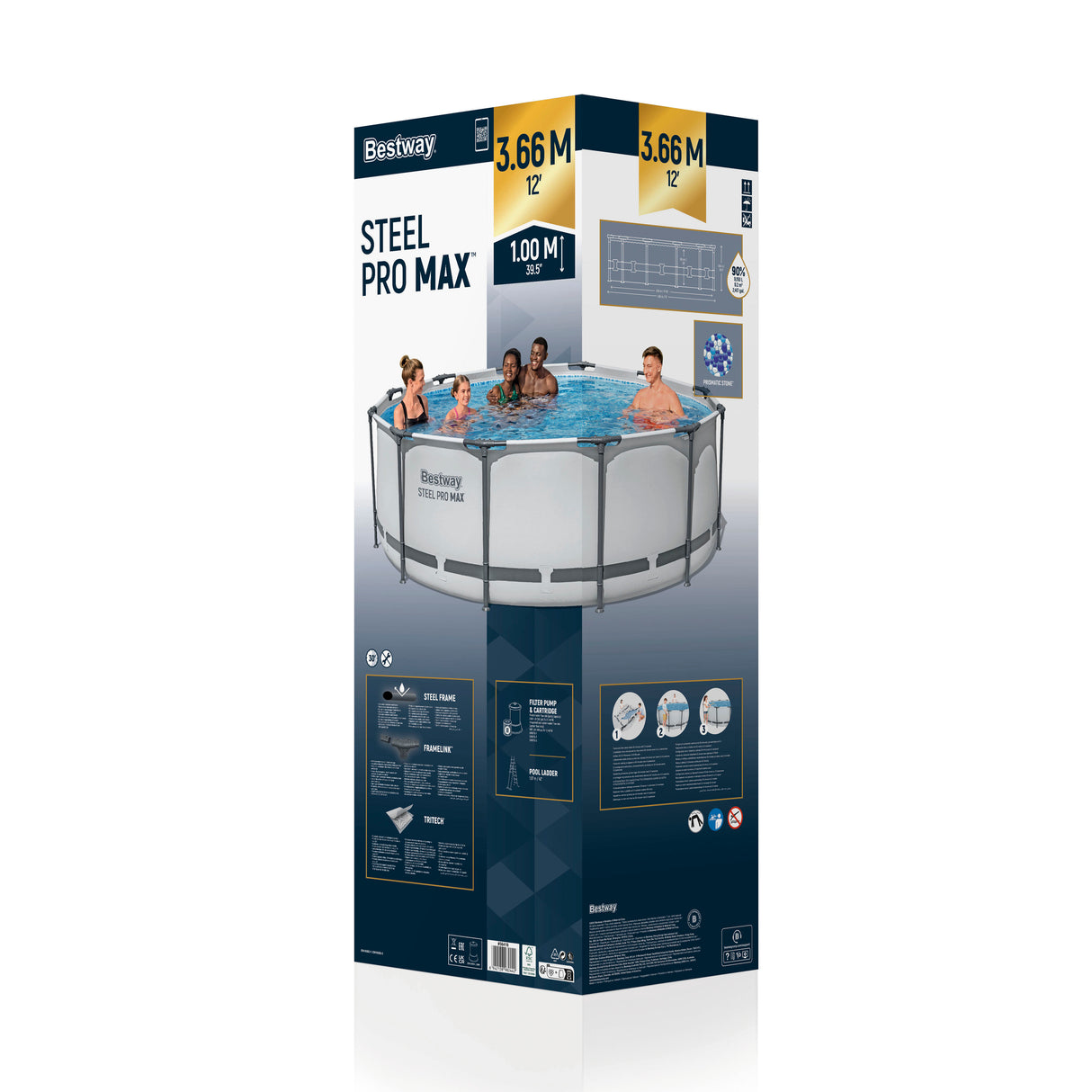 Round Pool Set Steel Pro Max - Above Ground Garden Swimming Pool