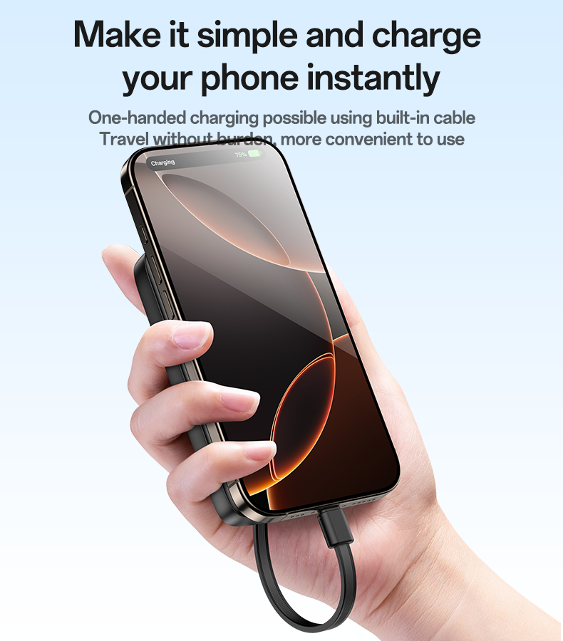 Power Bank + Cables 22.5W 10000 mAh