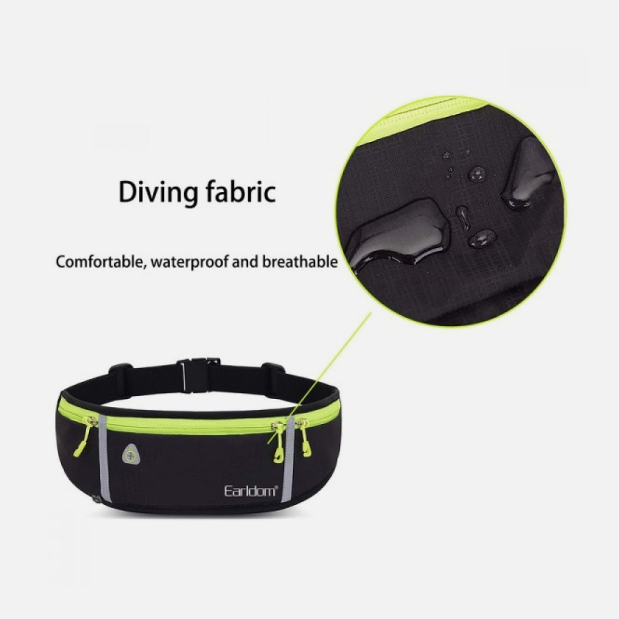 EARLDOM WATERPROOF REFLECTIVE RUNNING WAIST BELT BAG