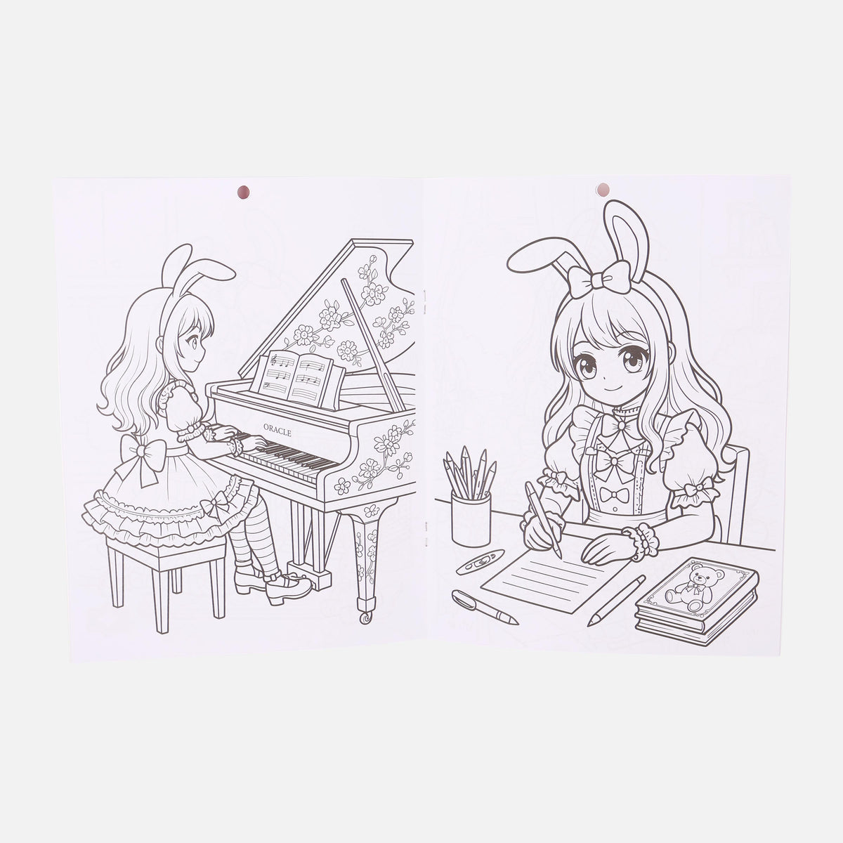 Coloring Book with 12 Color Pencils