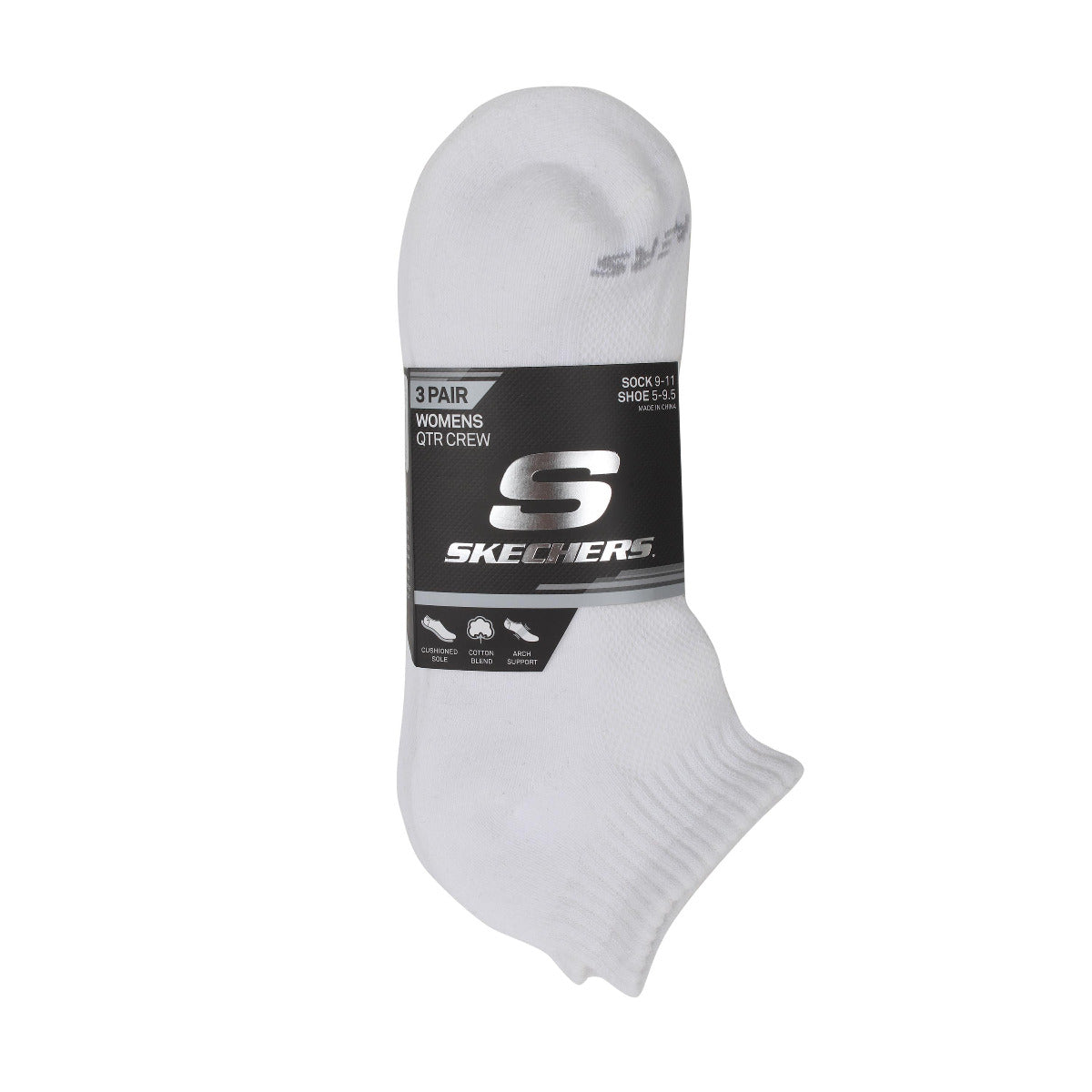 UNISEX TERRY QUARTER CREW SOCKS 3 PAIRS