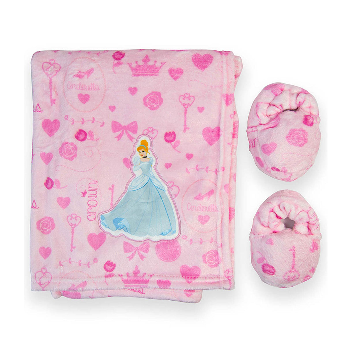 Girls Flannel Blanket W/booties Gift Set